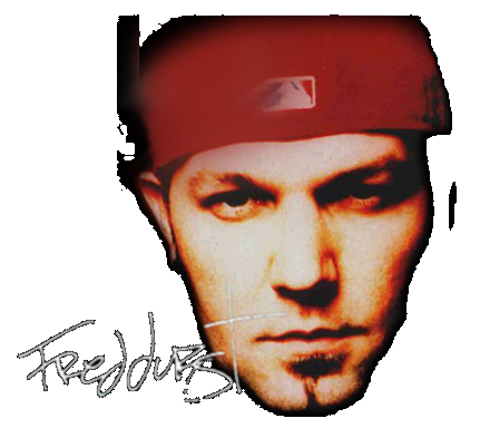 Fred Durst's face with his name in script on the bottom left.